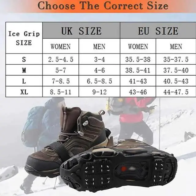 Alt view image 6 of 6 - Ice Cleats Crampon for Walking on Snow and Ice Non-Slip Ove Snow Traction Cleats X-Large-10-13 men/11.5-14 women