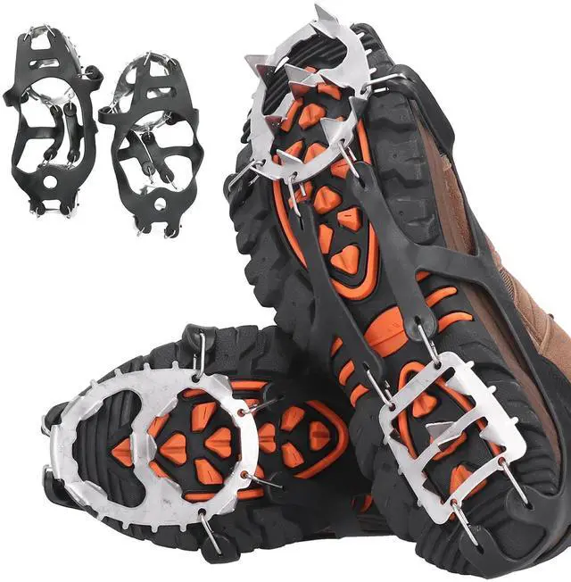 Main image of 18 Tooth Ice Cleats Snow Grips Spikes1 Pair Crampons Anti-Slip Hiking Winter Black - Size M
