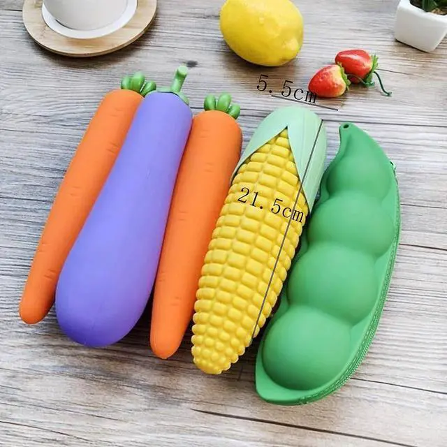 Alt view image 4 of 7 - Pen/Pencil case Creative Fruit and Vegetable Shape Stationery Bag-Watermelon
