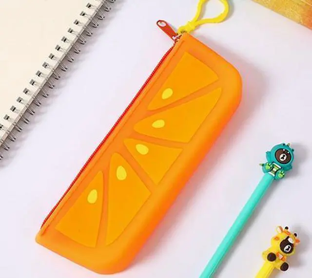 Main image of Pen/Pencil case Creative Fruit and Vegetable Shape Stationery Bag-Orange