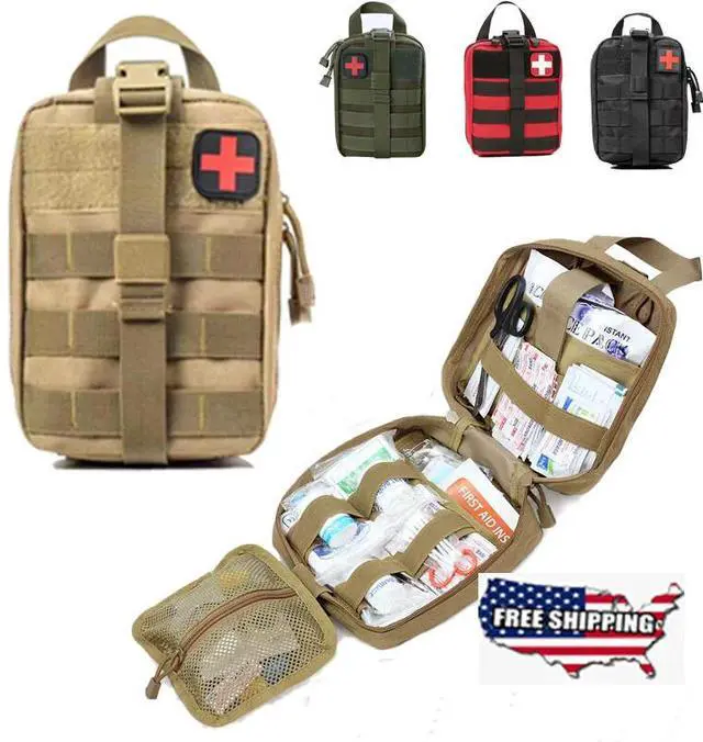 Alt view image 2 of 8 - Tactical First Aid Pouch Kit Survival Military Medical Bag Utility Emergency Bag CP