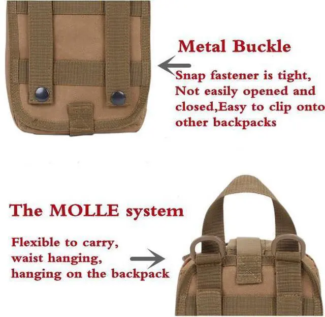 Alt view image 4 of 14 - Tactical First Aid Pouch Kit Survival Military Medical Bag Utility Emergency Bag mud color