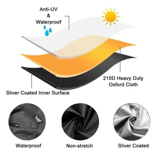 Alt view image 5 of 6 - Waterproof Lawn Mower Cover Heavy Duty UV Protector for Push Mower Universal Fit