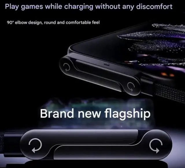 Alt view image 7 of 7 - 2-in-1 Invisible Holder Charger Cable240W Fast Charging Cord with Phone Stand-Type-C to Type-C 2pcs 5FT/1.5M