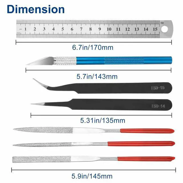 Alt view image 5 of 7 - 25Pcs Gundam Model Tool Set Craft Kit for Car Craft Assembly Building Basic Set-25Pcs Basic Model Tools Kit