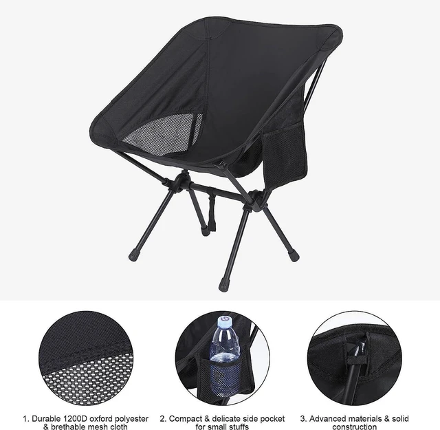 Alt view image 5 of 7 - 1/2-Pack Collapsible Camp Chairs w/Carrying Bag Outdoor Chair Camping Hiking Yellow 1 PACK