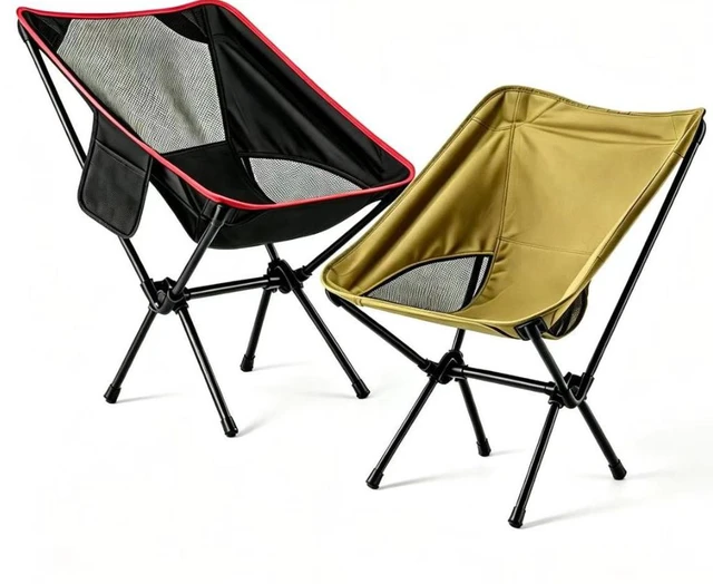 Main image of 1/2-Pack Collapsible Camp Chairs w/Carrying Bag Outdoor Chair Camping Hiking Yellow 1 PACK