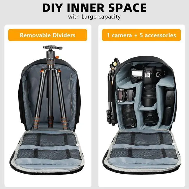 Alt view image 6 of 7 - Camera Backpack Shoulder Bag Waterproof Case for Canon Nikon Sony DSLR Digital