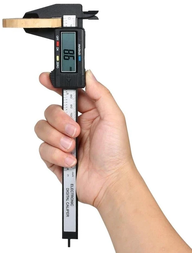 Alt view image 4 of 7 - 6" 150mm Carbon Fiber Electronic Digital Vernier Caliper Micrometer Gauge LCD