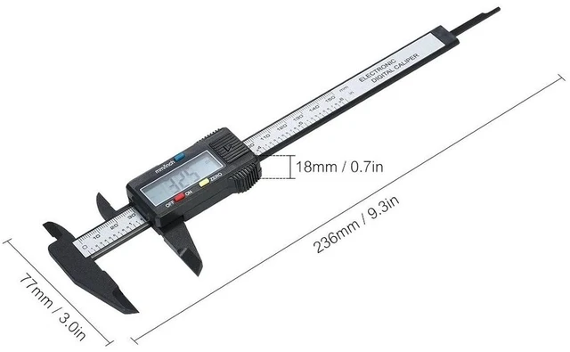 Alt view image 7 of 7 - 6" 150mm Carbon Fiber Electronic Digital Vernier Caliper Micrometer Gauge LCD