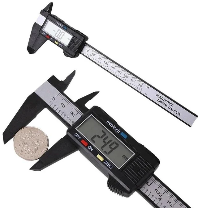 Alt view image 2 of 7 - 6" 150mm Carbon Fiber Electronic Digital Vernier Caliper Micrometer Gauge LCD