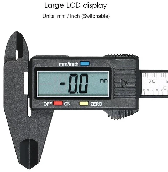 Alt view image 6 of 7 - 6" 150mm Carbon Fiber Electronic Digital Vernier Caliper Micrometer Gauge LCD
