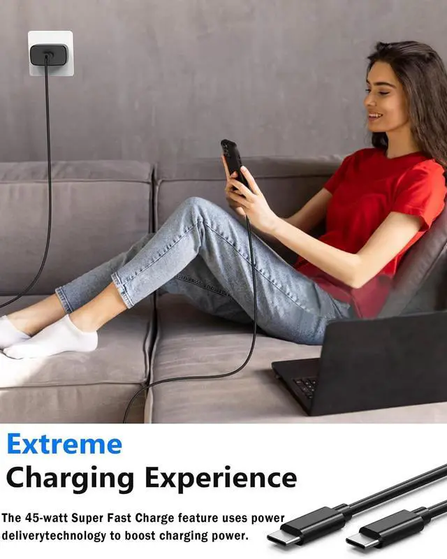 Alt view image 7 of 7 - 2025 New Super Fast Charger Type C, 45W USB C Wall Charger Fast Charging for Samsung Galaxy S25 Ultra/ S25/S25+/S24+/ S24 Ultra/S24/S24+/S23 Ultra/S22 Ultra/S21 Ultra