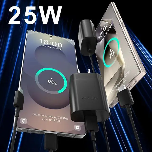 Alt view image 6 of 7 - USB C Charger, Fast Charging Block, Type-C Power Adapter. The Mobile Phone Charger is Suitable for Samsung Galaxy S25/S24 S23 S22 S21 Ultra/S20/S20 Ultra/Note 20 Ultra,Android2-Pack