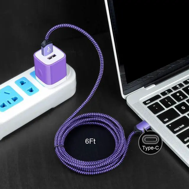 Alt view image 6 of 7 - USB C Wall Charger Fast for Samsung Galaxy S25 Ultra S25+ S24 FE S23 FE Ultra S23+ S22 S21 FE/Plus/Ultra S20 5G Note 20 S10e A17 A56 A16 A15 A54 A14, 2.1A Dual Charging Block Cube 6ft USB Type C Cable