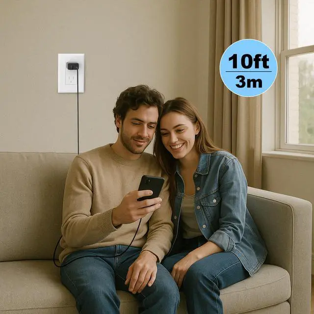 Alt view image 7 of 7 - 45W 2Pack Super Fast Charger USB C Dual Port Android Phone Charger Type C Fast Charging Block with 10FT Type-C Charger Cord for Samsung Galaxy S25/S25 Ultra/S25+/S24 Ultra/S24/S24+/S23/S22/iphone 17