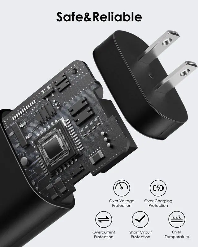 Alt view image 2 of 7 - AISNI USB C Charger, 2 Pack 25W Type C Charger Fast Charging with USBC Chargers Cable 6 FT Android Phone Charge for Galaxy S25/ /S24/S23+/S22/S21/S20/Phone 17 16 15 Pro Max 16 15 Plus-Black