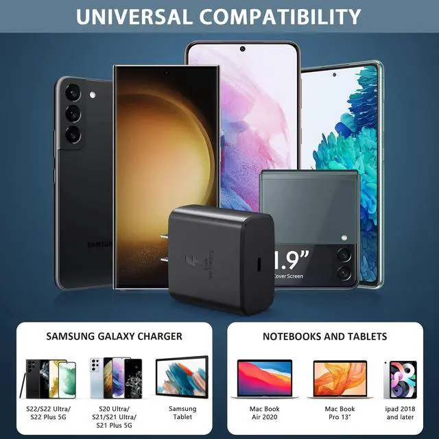 Alt view image 2 of 5 - 2025 New 45W Super Fast Charger USB C Android Phone Charger Fast Charging Replacement for Samsung Galaxy S25/S25 Ultra/S25+/S24 Ultra/S24/S24+/S23 Ultra/S23/S22/S20/S21/Note 10,Galaxy Tab, 6ft C Cable