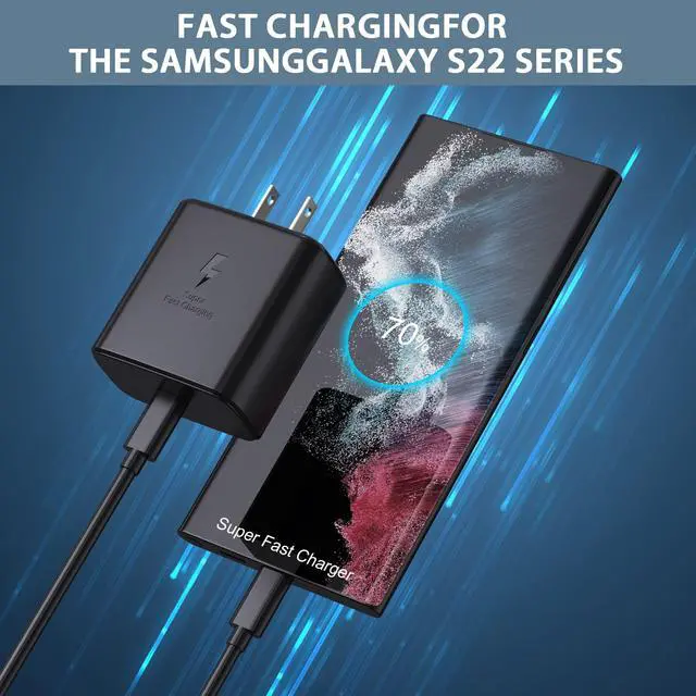 Alt view image 4 of 5 - 2025 New 45W Super Fast Charger USB C Android Phone Charger Fast Charging Replacement for Samsung Galaxy S25/S25 Ultra/S25+/S24 Ultra/S24/S24+/S23 Ultra/S23/S22/S20/S21/Note 10,Galaxy Tab, 6ft C Cable