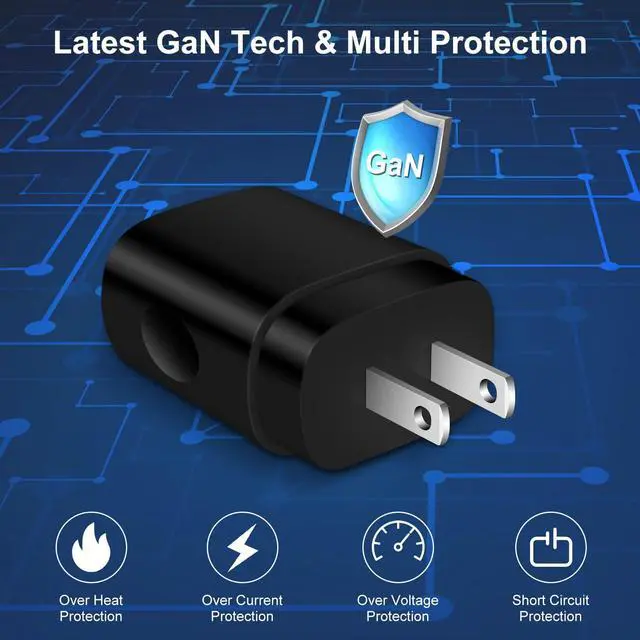 Alt view image 5 of 7 - Charger Plug Super Fast Charging 25W 2 Port USB A & USB C Wall Charger Block Android Phone Adapter Compatible with Samsung Galaxy S25 Ultra S25 FE Edge S25 Plus A17 A16 A35 A55 S24 A14 A54 S23 S22 A25