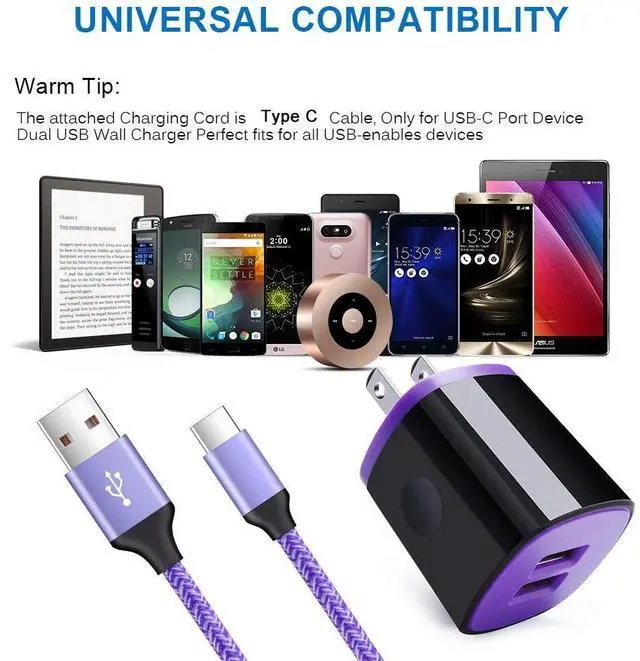 Alt view image 7 of 7 - Type C Phone Charger,USB Wall Adapter Plug+6ft C Charger Cable for Samsung Galaxy S25 S24 S23 S22 S21 S20 FE Z Flip 7 6 5 4 Z Fold 7 6 5 A17 A56 A16 A55 A15 A54 A14 A53 A13 A23 A03S A32 A51 A50 A71