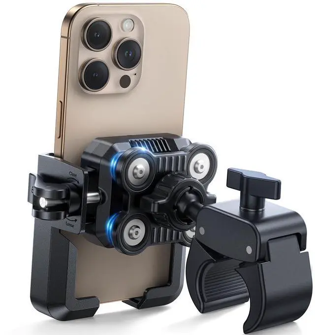 Main image of JOYROOM Bike Phone Holder - [Dual Vibration Dampener][Not Block Camera] Bicycle Phone Mount Handlebar, Motorcycle Bike Accessories for iPhone Samsung 4.7''-7'' Phones