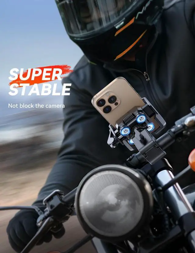 Alt view image 2 of 7 - JOYROOM Bike Phone Holder - [Dual Vibration Dampener][Not Block Camera] Bicycle Phone Mount Handlebar, Motorcycle Bike Accessories for iPhone Samsung 4.7''-7'' Phones