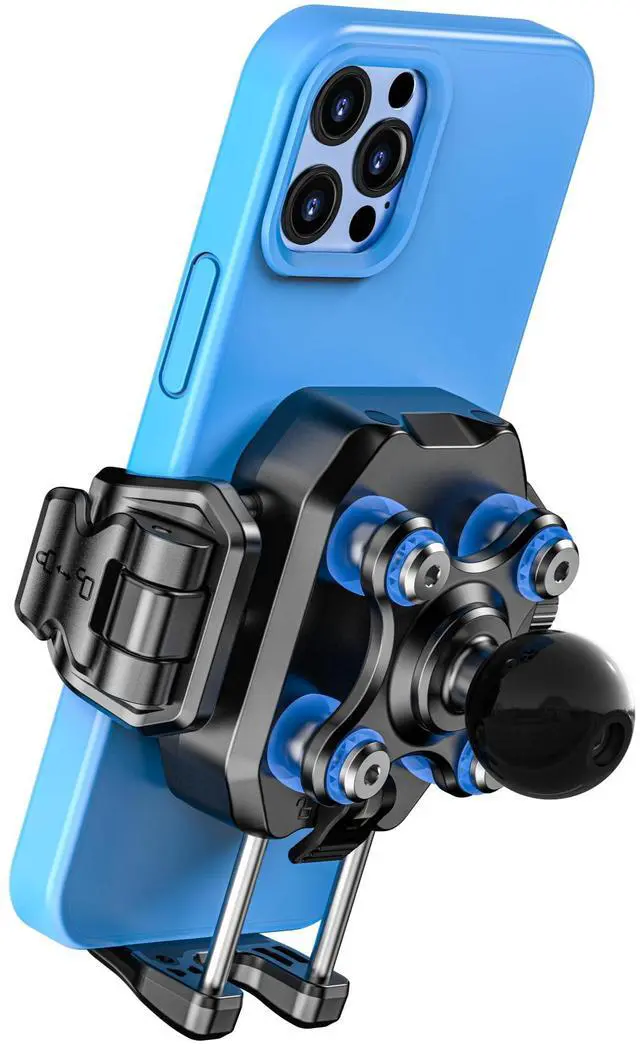 Main image of BRCOVAN 1'' Ball Phone Mount Holder with Vibration Dampener, Compatible with RAM Mounts B Size Double Socket Arm, Adjustable fit 5.4-7.2'' Phone, for Motorcycle ATV UTV Car Bike Boat Truck Scooter