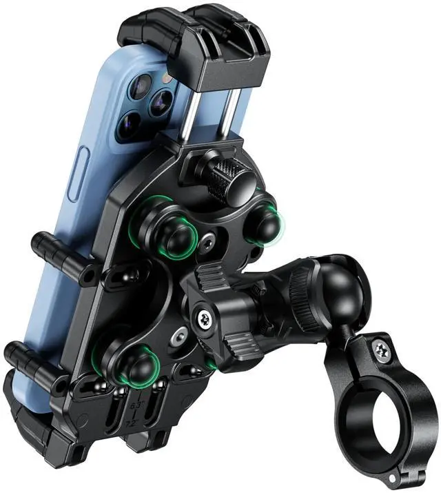 Main image of BRCOVAN Anti-Theft Motorcycle Phone Mount Holder with Vibration Dampener & High-Speed Secure Lock, Adjustable Size Handlebar Cellphone Cradle for Bike Bicycle Scooter ATV, Fit 5.4-7.2'' Smartphone