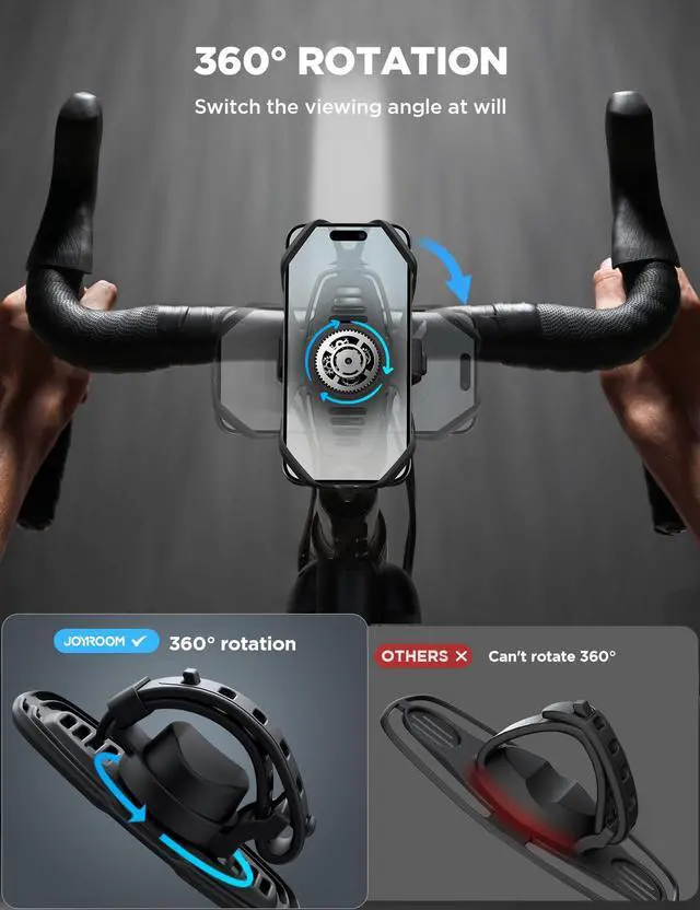 Alt view image 4 of 7 - JOYROOM Bike Phone Holder, 2024 Upgrade Phone Mount for Bike [7.2'' Big Phone Friendly&Ultra-Stable], Bicycle Motorcycle Phone Mount Holder Handlebar Cell Phone Clamp for iPhone 15/16 Pro Max Scooter
