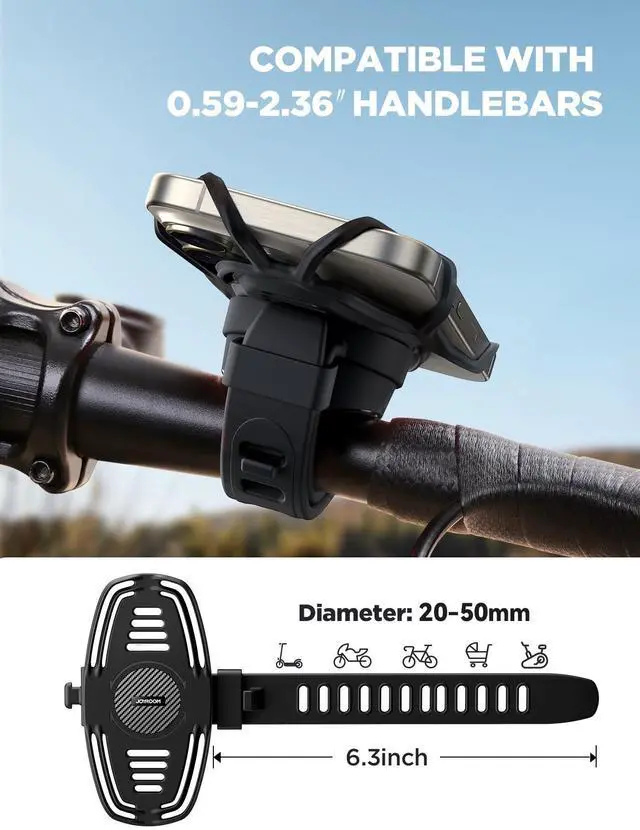 Alt view image 6 of 7 - JOYROOM Bike Phone Holder, 2024 Upgrade Phone Mount for Bike [7.2'' Big Phone Friendly&Ultra-Stable], Bicycle Motorcycle Phone Mount Holder Handlebar Cell Phone Clamp for iPhone 15/16 Pro Max Scooter