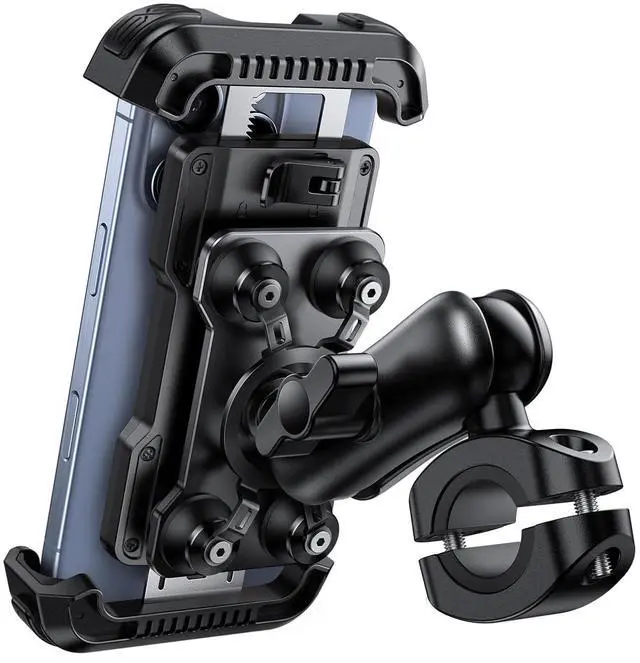 Main image of Lamicall Motorcycle Phone Mount Holder - [Dual Vibration Dampener] [Metal Adjustment Arm] Motorcycle Cell Phone Holder, Bike Handlebar Phone Mount, for iPhone 16/15/ 14/13 Pro Max, 4.7-6.7" Phones