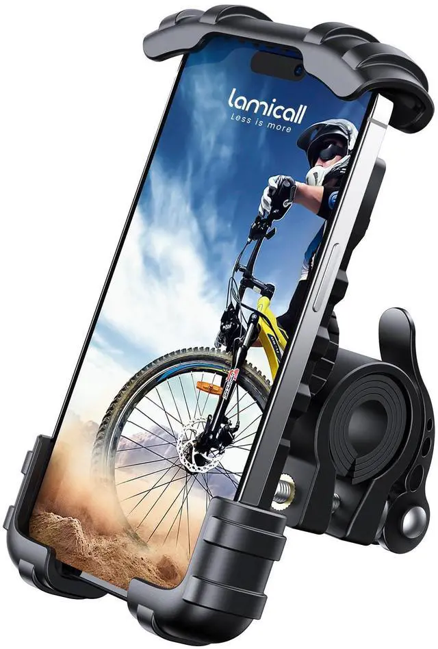 Main image of Lamicall Bike Phone Holder, Motorcycle Mount - Motorcycle Phone Holder, Handlebar Cell Phone Clamp, Scooter Phone Clip for iPhone Air 17 Pro Max, 16 15 Pro Max Plus, S20, More 4.7 to 6.8" Smartphones
