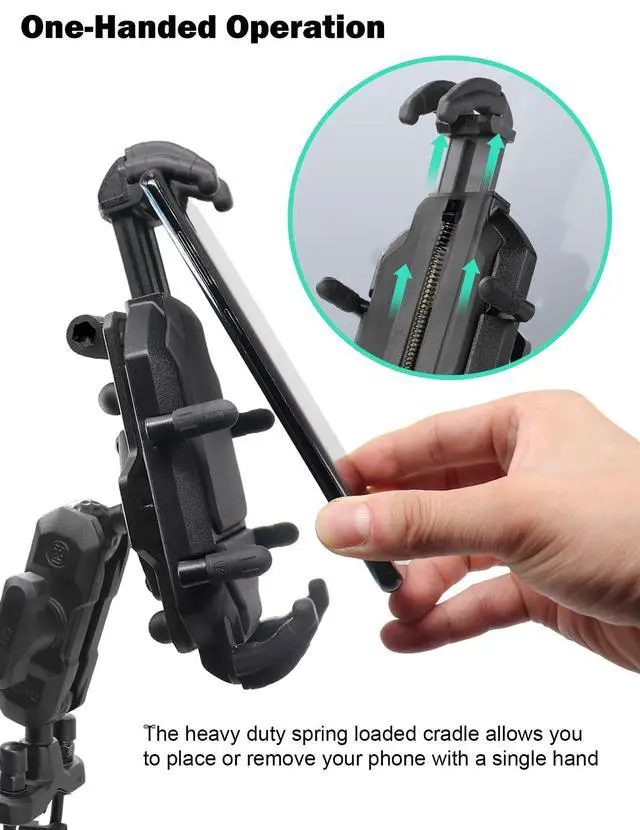 Alt view image 2 of 7 - WINDFRD Vibration Dampening Motorcycle Phone Mount, Solid Phone Holder with Vibration Dampener, Protect Cell Phone Components, Compatible with Motorcycle Handlebar