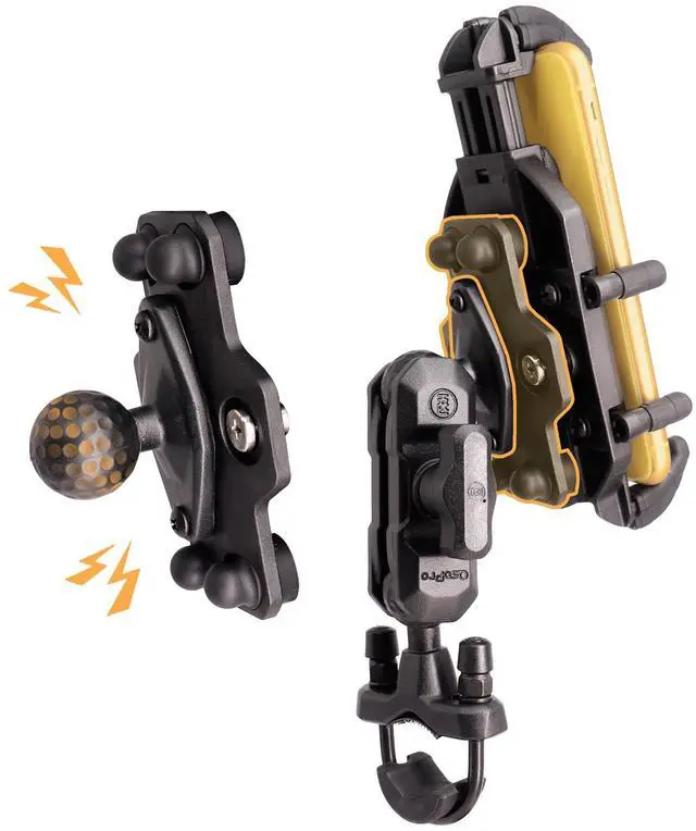 Main image of WINDFRD Vibration Dampening Motorcycle Phone Mount, Solid Phone Holder with Vibration Dampener, Protect Cell Phone Components, Compatible with Motorcycle Handlebar