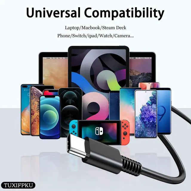 Alt view image 3 of 7 - TUXIFPKU 65W USB C Power Adapter,Type C Power PD Wall Fast Charger Compatible with Mac Book Pro,ASUS ZenBook, Dell Latitude, Lenovo, Huawei Matebook, HP Spectre, Acer Chromebook, Smart Phones