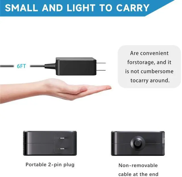 Alt view image 5 of 6 - VRAVEK 65W 45W Laptop Charger Compatible with Asus Vivobook 14 15 17, Flip 14 15, S13 S14 S15, 19V/3.42A AC Adapter Compatible with Go 12 14 15 X515 X515J X515E X515M X515JP X515MA Power Cord