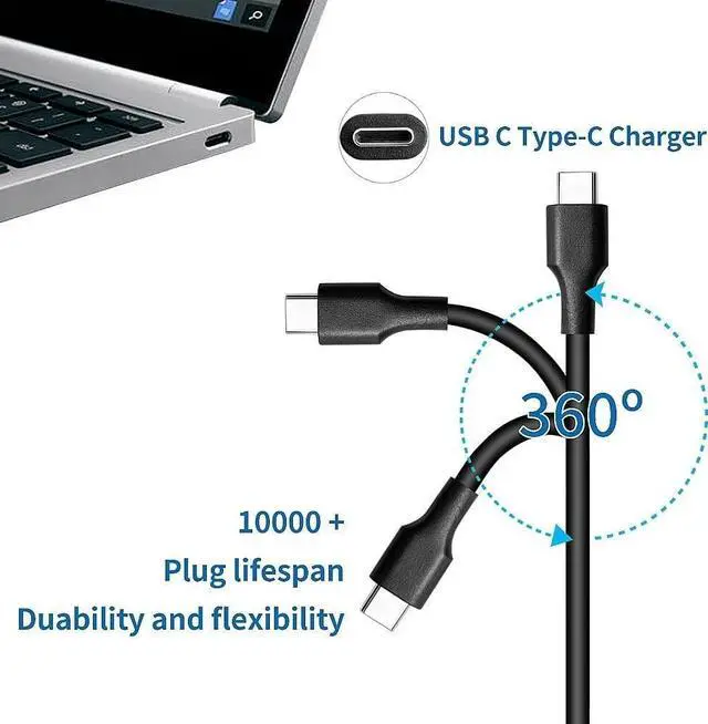 Alt view image 2 of 4 - HSXIRQA 65W USB-C Charger Compatible with Asus Zenbook S/Flip/3/Fold Deluxe/Duo 14 13 17 16 15 Expertbook Flip B9 B7 B5 B3 B2 B1 L2 Vivobook S 14 13 15 16 Transformer Chromebook ProArt PZ13 Laptop