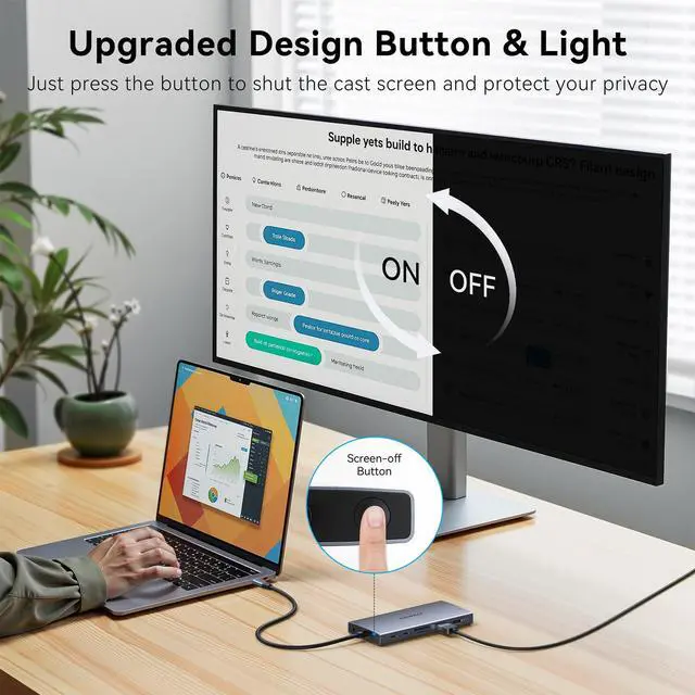 Alt view image 3 of 7 - USB C Docking Station Dual Monitor for Dell XPS/HP/Lenovo/Surface, 15 in 1 USB C Hub 3 Monitor Adapter, Dock with 8K DisplayPort, 2 HDMI 4K@60Hz, 6 USB A/C, 100W PD, Ethernet, SD/MicroSD