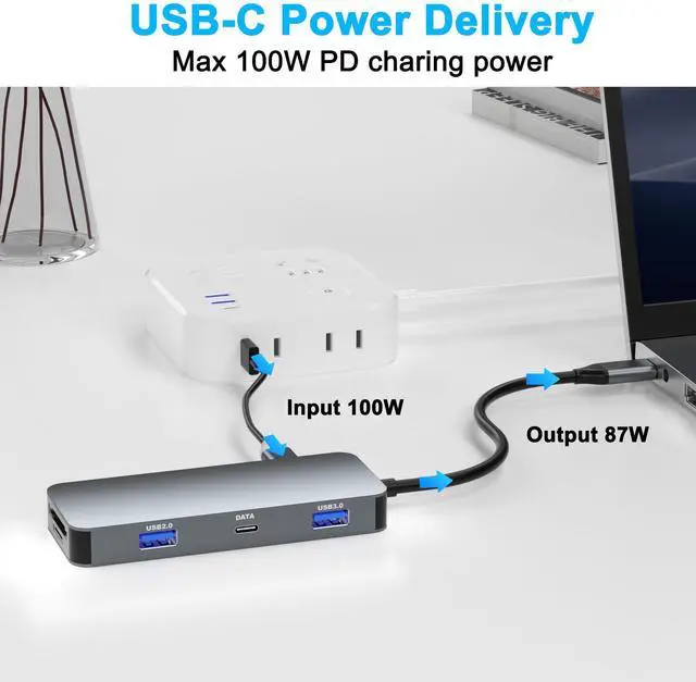 Alt view image 7 of 7 - Docking Station Dual Monitor for Dell/HP/Lenovo/Mac Laptop, USB C Laptop Docking Station Dual Monitor, Dual HDMI Adapter for 2 Monitors, 8 in 1 USB C Hub Multiport Adapter with HDMI/USB/PD/SD/TF