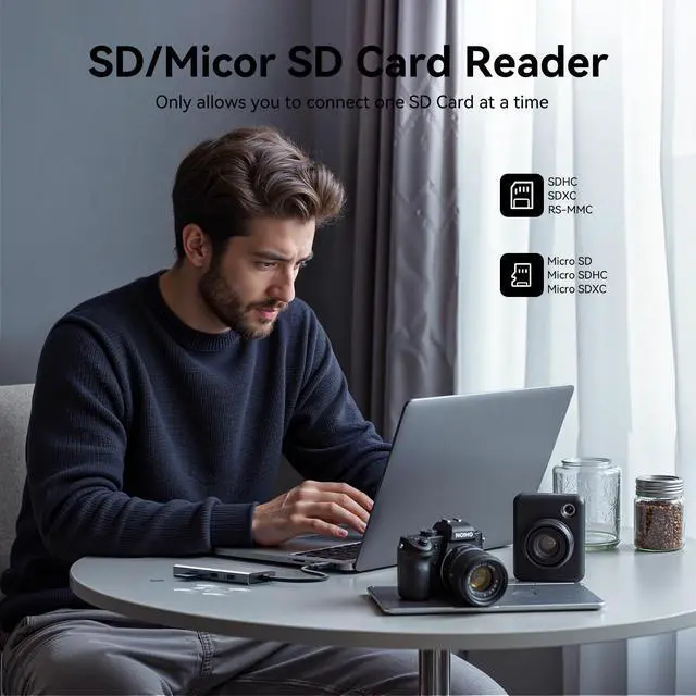 Alt view image 6 of 7 - USB C Docking Station Dual Monitor HDMI Adapter for Dell HP Lenovo,Laptop Docking Station 3 Monitors USB C Hub Multiple Adapter Dongle with 2 HDMI 4K+VGA+100W PD Charger+3 USB Port+SD/TF Card Reader