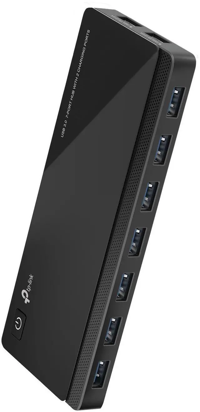 Main image of Powered USB Hub 3.0 with 7 USB 3.0 Data Ports and 2 Smart Charging USB Ports. Compatible with Windows, Mac, Chrome & Linux OS, with Power On/Off Button, 12V/4A Power Adapter(UH720)