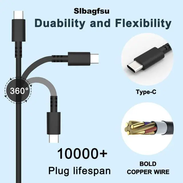 Alt view image 5 of 5 - Slbagfsu 65W USB C Laptop Charger Compatible with Dell Latitude 5320 7320 5440 5540 7440 5430 5530 7430 5420 7420 5520 7400 7410 7390 7330 9430, Type C AC Adapter Power Cord