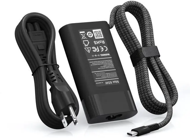 Main image of New 65W USB C Slim Compatible with HP Laptop Charger Spectre x360, Envy, Chromebook, Elitebook x360, Pavilion, Elite x2, Regular Compatible with HP Chromebook and Elitebook Charger.