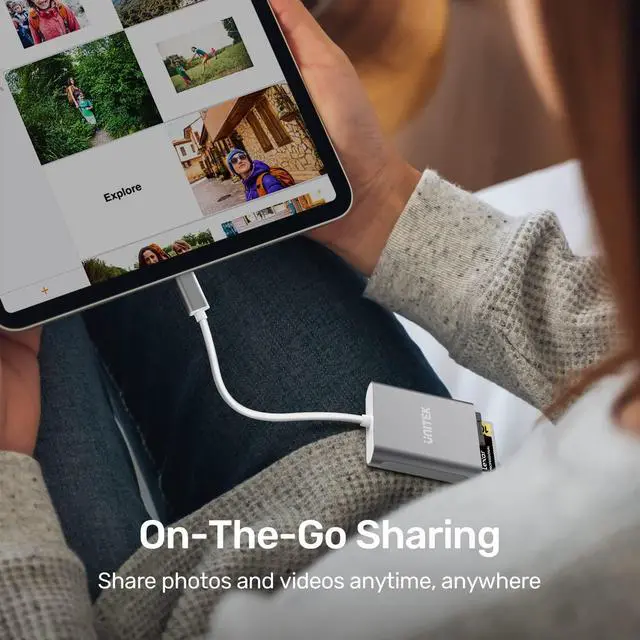 Alt view image 6 of 7 - Unitek USB C SD Card Reader, Aluminum 3-Slot USB 3.0 Type-C Flash Memory Card Reader for USB C Device, Supports SanDisk Compact Flash Memory Card and Lexar Professional CompactFlash Card - Grey