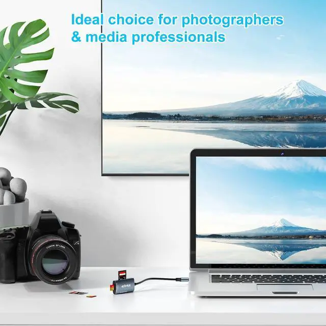 Alt view image 5 of 7 - Vanja SD 4.0 Card Reader, 2 in 1 Memory Card Reader SD Card to USB Adapter, for Camera SD, SDXC, SDHC, MMC, RS-MMC, Micro SD, Micro SDXC, Micro SDHC, UHS-II and UHS-I Cards