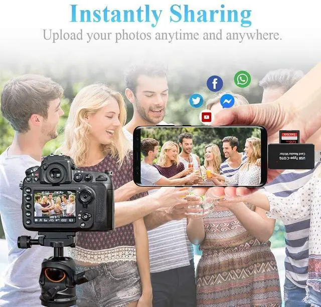 Alt view image 3 of 7 - 2 in 1 High-Speed Portable Memory Card Reader - SD 3.0 Transport Protocol, USB 3.0 to SDXC, SDHC, SD, MMC, RS-MMC, Micro SDXC, Micro SDHC Card and UHS-I