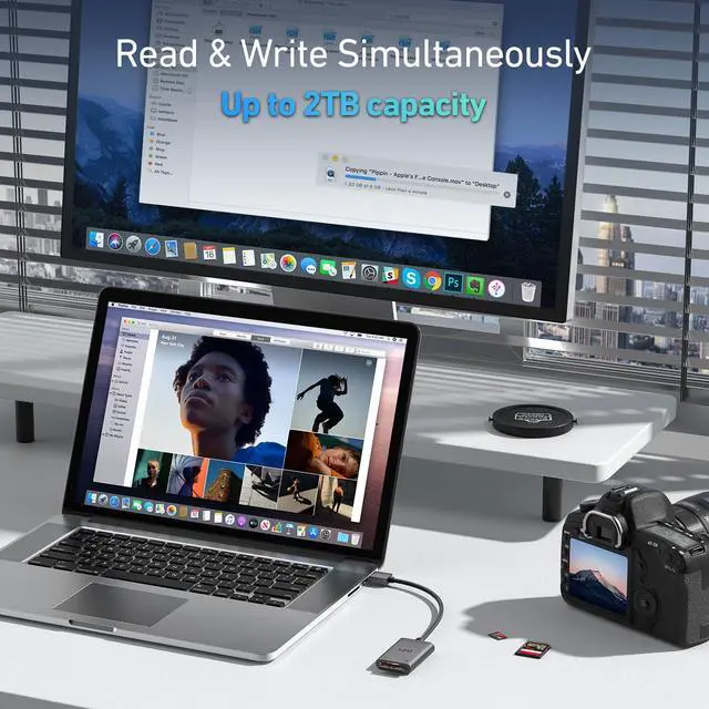 Alt view image 4 of 7 - uni SD Card Reader, High-Speed USB 3.0 to Micro SD Card Adapter, Aluminum Computer Memory Card Reader Dual Slots, for SD/SDXC/SDHC/MMC/Micro SDXC/TF/Micro SDHC | Laptop, PC, and More