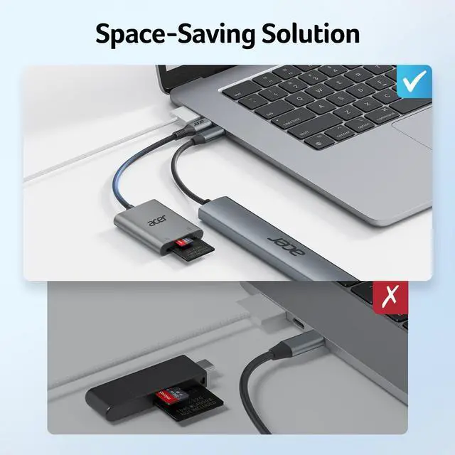 Alt view image 4 of 7 - SD Card Reader USB C, Dual Slots Type C to Memory Card Reader, Aluminum Micro SD Card Camera Adapter for MicroSD, SDHC, SDXC, Compatible with iPhone16/15, MacBook, iPad Pro, Android, Laptop