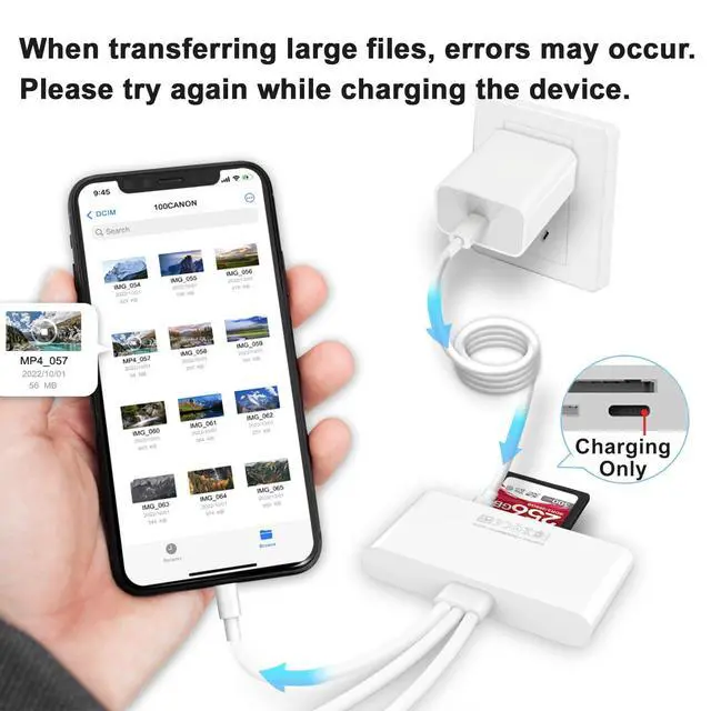 Alt view image 3 of 7 - 5-in-1 Memory Card Reader, USB OTG Adapter & SD Card Reader for i-Phone/i-Pad, USB C and USB A Devices with Micro SD & SD Card Slots, Supports SD/Micro SD/SDHC/SDXC/MMC